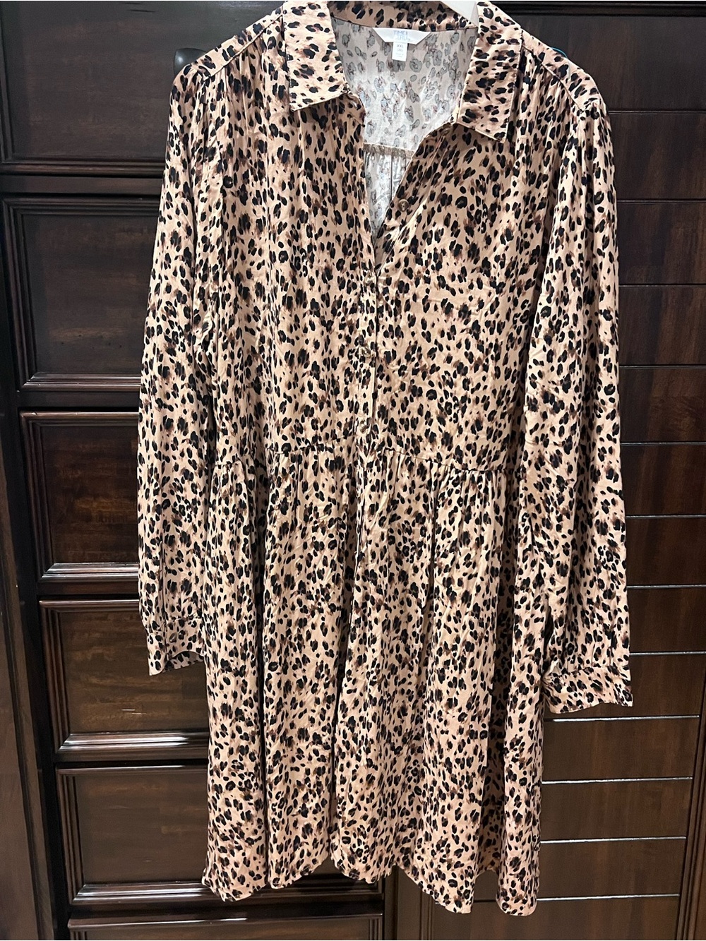 Plus size 20- Leopard Button Down Midi Shirt Dress